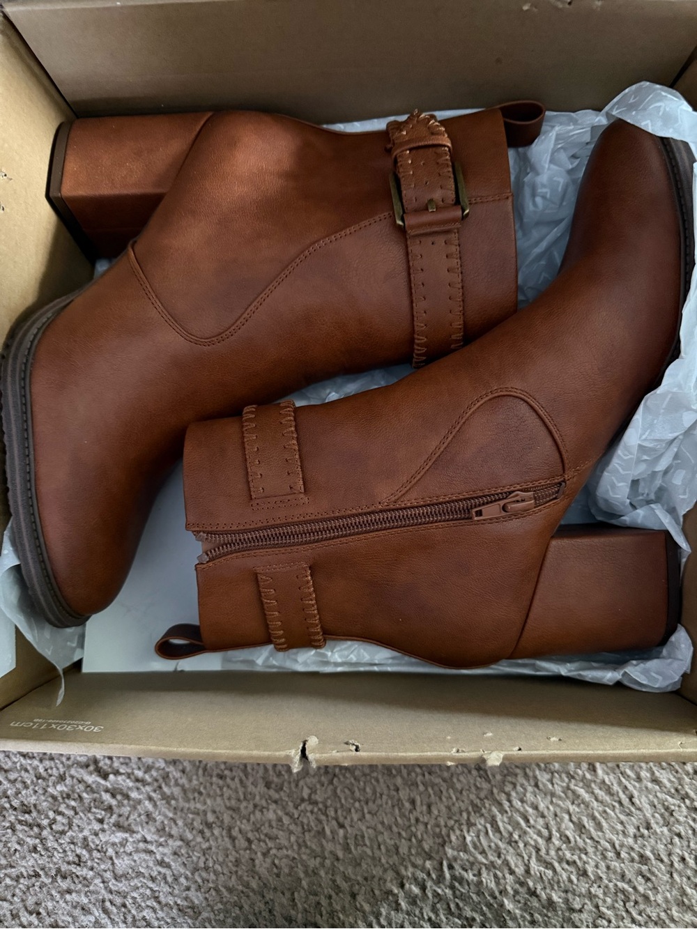 Rexx Cognac Ankle Boots - Cognac Brown size 9 - Picture 2 of 8